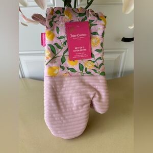 Juicy Couture Oven Mitts Pink Lemon Kitchen Home (Set of Two)